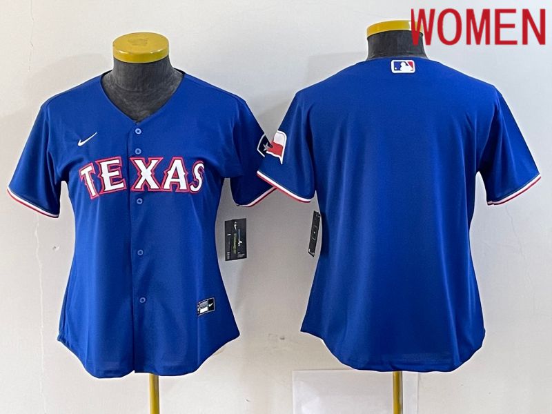 Women Texas Rangers Blank Blue Game Nike 2023 MLB Jersey style 1